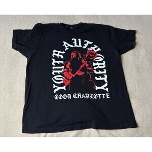 Good Charlotte Youth Authority Black Tee Shirt Short Sleeve Size L Tultex